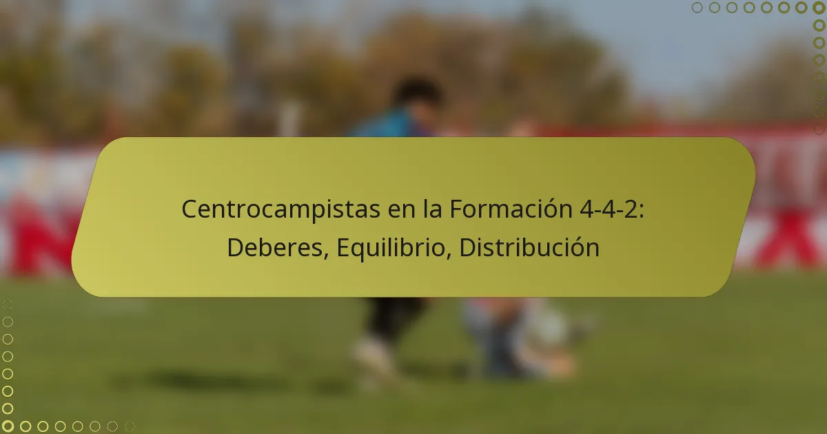 Centrocampistas en la Formación 4-4-2: Deberes, Equilibrio, Distribución