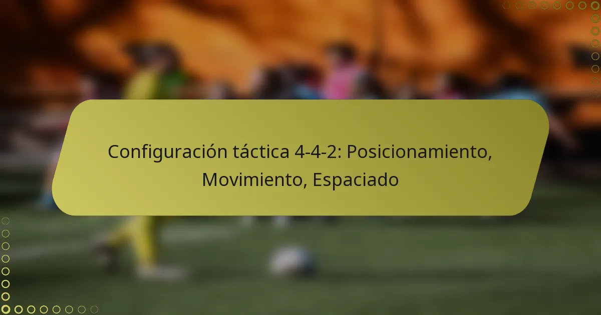Configuración táctica 4-4-2: Posicionamiento, Movimiento, Espaciado
