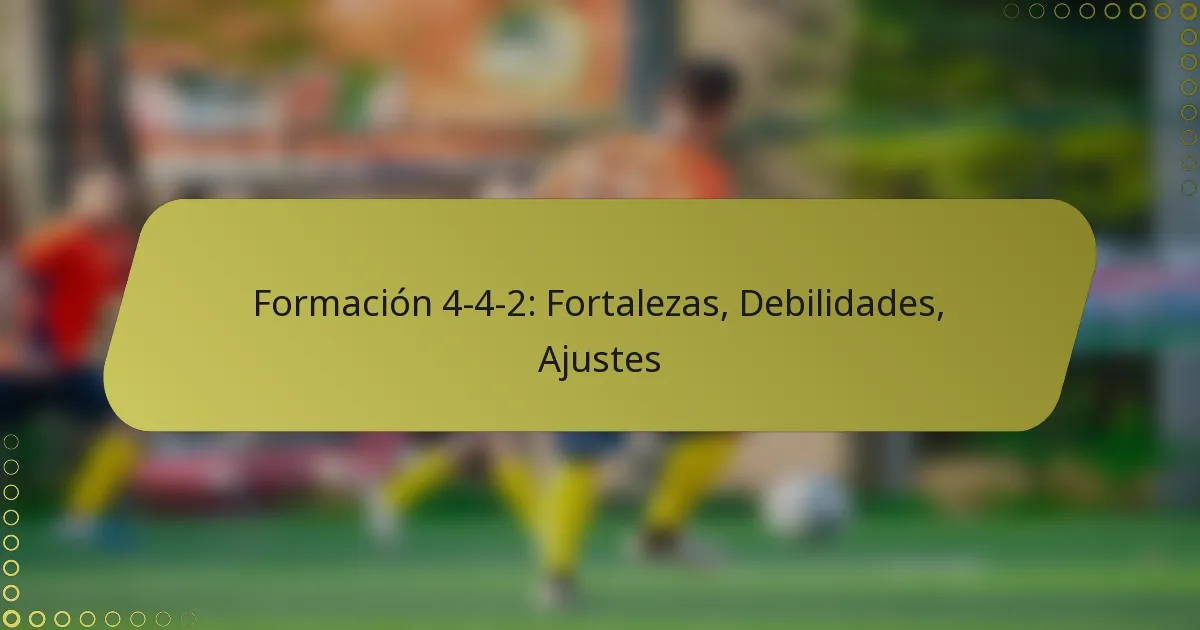 Formación 4-4-2: Fortalezas, Debilidades, Ajustes