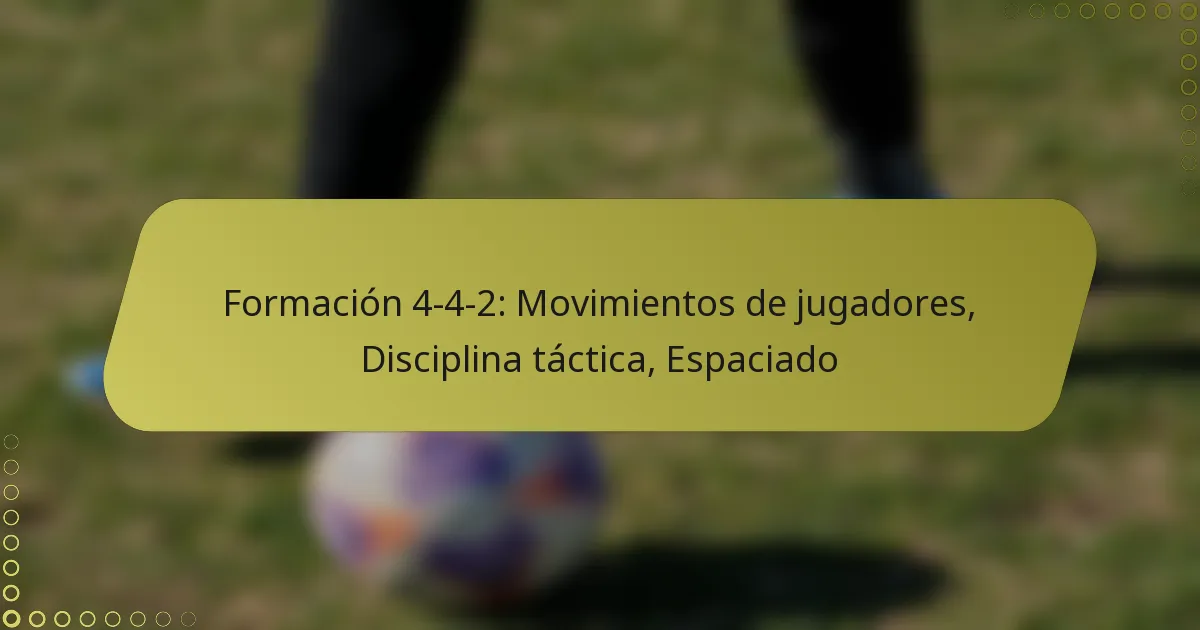 Formación 4-4-2: Movimientos de jugadores, Disciplina táctica, Espaciado