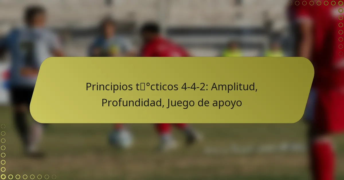 Principios tácticos 4-4-2: Amplitud, Profundidad, Juego de apoyo